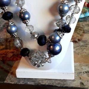 Antique fabulously grey authentic necklace beaded